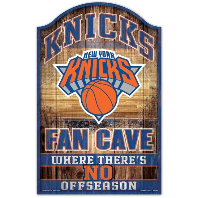 Letrero de madera de los New York Knicks de 11" x 17" y 1/4" de grosor