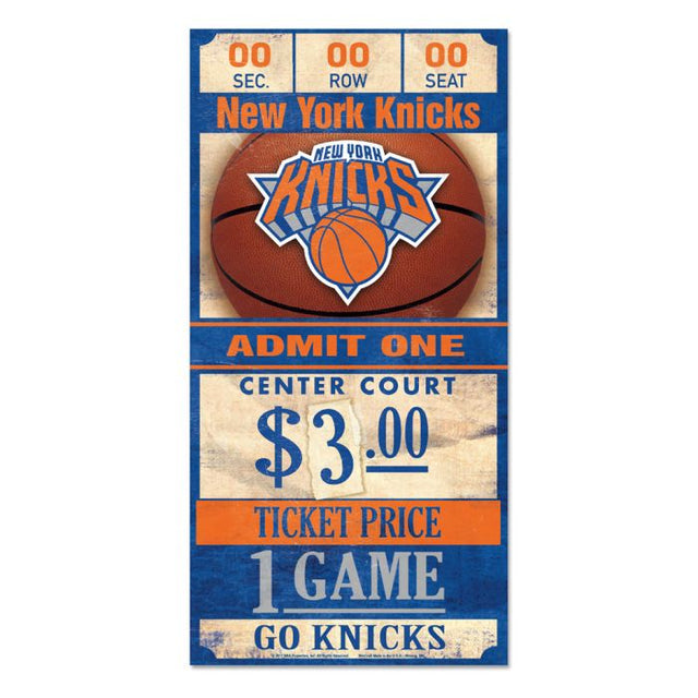 Letrero de madera de los New York Knicks de 6 x 12 3/8" de grosor