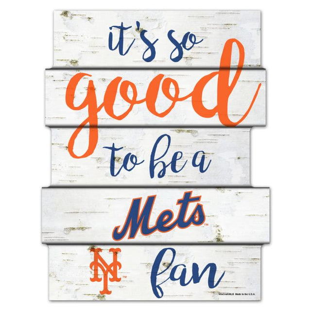 New York Mets Birch Wood Sign 11"X14"