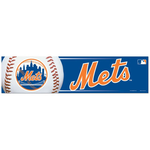 Tira de parachoques de los Mets de Nueva York de 3" x 12"