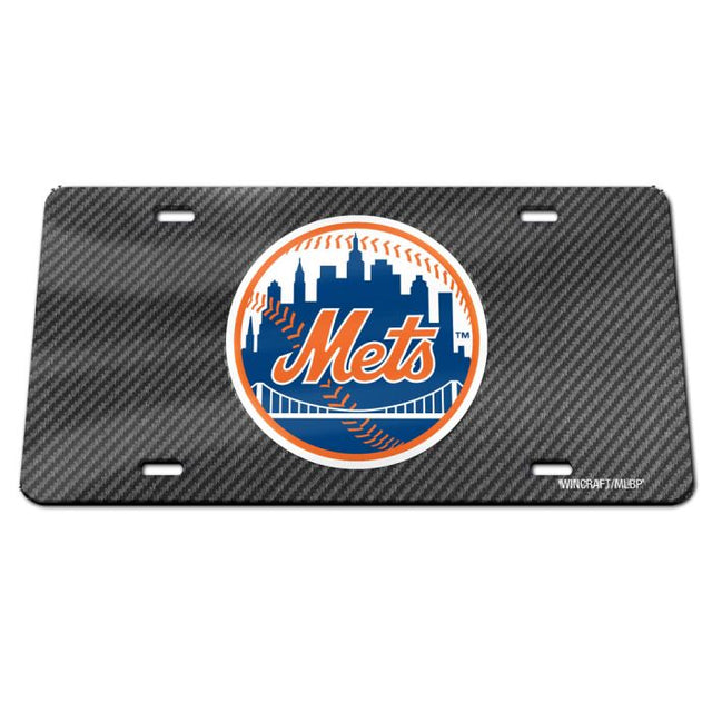 New York Mets CARBON Specialty Acrylic License Plate