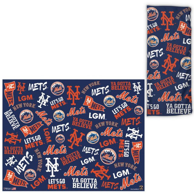 Envolturas para fanáticos con estampados dispersos de los New York Mets y Cooperstown