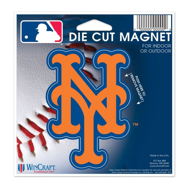 Imán troquelado de los Mets de Nueva York de 4,5" x 6"