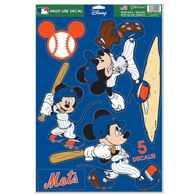 Calcomanía multiusos de Mickey Mouse de Disney y los Mets de Nueva York, 11" x 17"