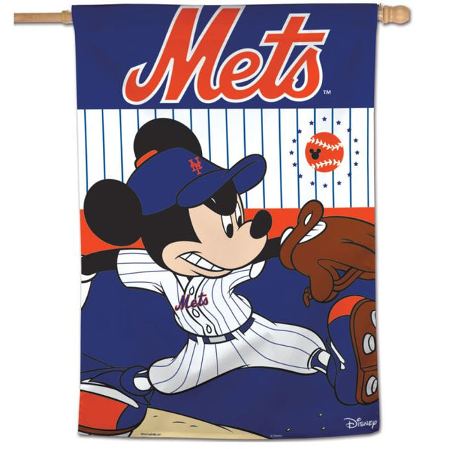 Bandera vertical de los Mets de Nueva York y Disney de 28" x 40"