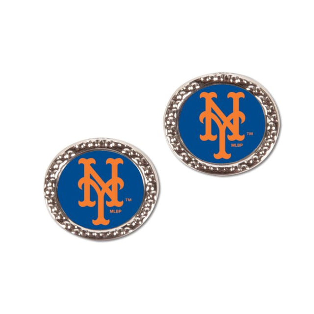 New York Mets Earrings Jewelry Carded Round