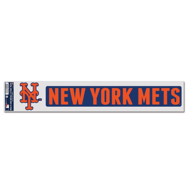 Calcomanías para fanáticos de los Mets de Nueva York de 3" x 17"