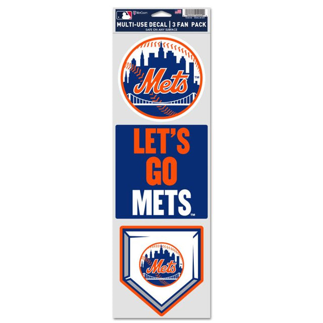 New York Mets Fan Decals 3.75" x 12"