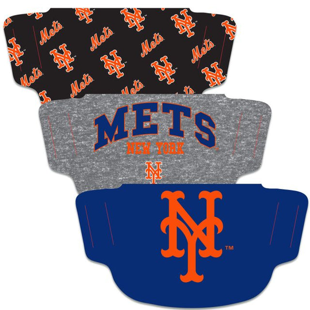 Paquete de 3 mascarillas faciales para fanáticos de los Mets de Nueva York