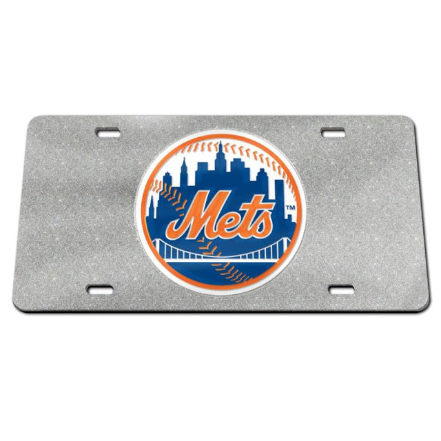 Matrícula acrílica especial GLITTER de los New York Mets