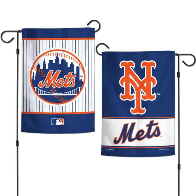 Banderas de jardín de los New York Mets de 2 lados, 12,5" x 18"