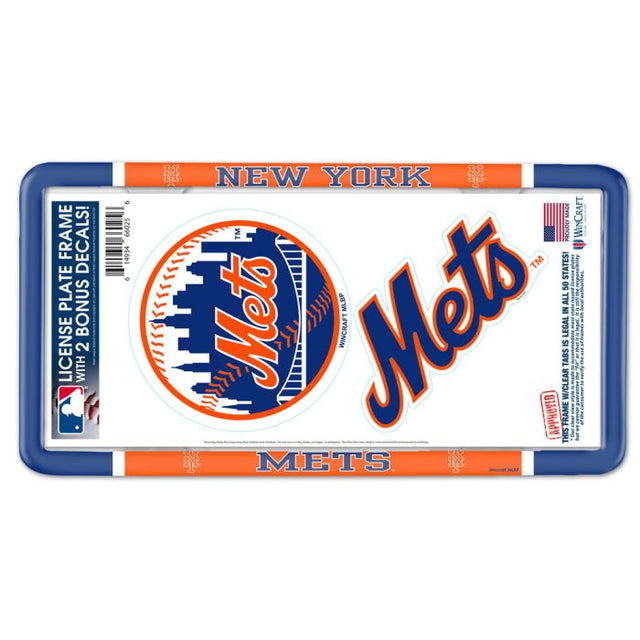 New York Mets License Plate Thin Frame - Plastic w/Decal