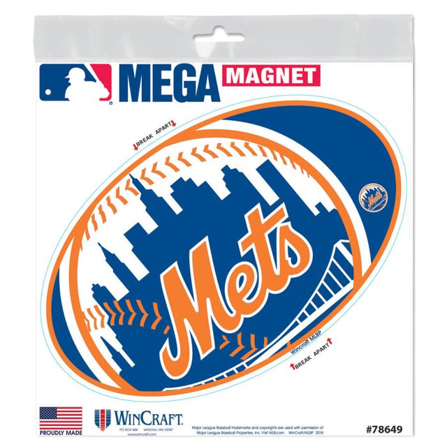 Imanes para exteriores MEGA de los New York Mets de 6" x 6"