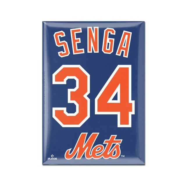 Imán de metal de los Mets de Nueva York 2,5" x 3,5" Kodai Senga