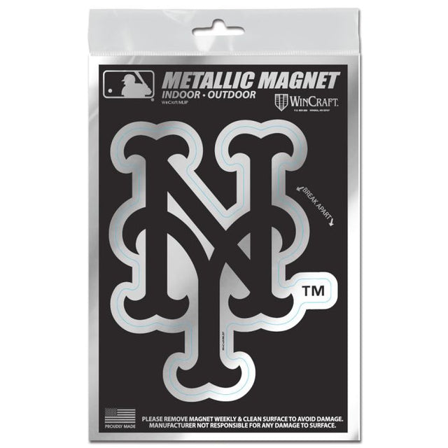 New York Mets Metallic Magnets 3" x 5"