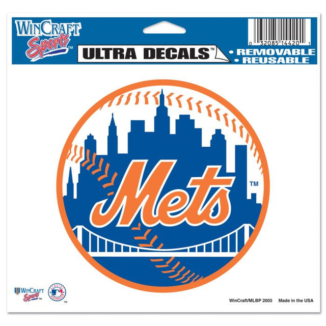 New York Mets Multi-Use Decal -Clear Bckrgd 5" x 6"