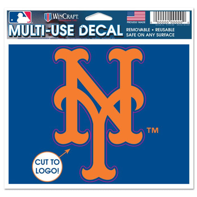 Calcomanía multiusos de los New York Mets: cortada con el logotipo de 5" x 6"