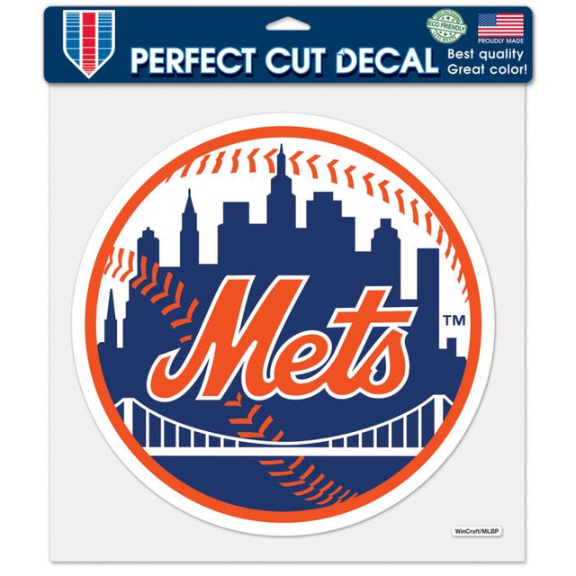 Calcomanía de color de corte perfecto de los Mets de Nueva York de 12" x 12"