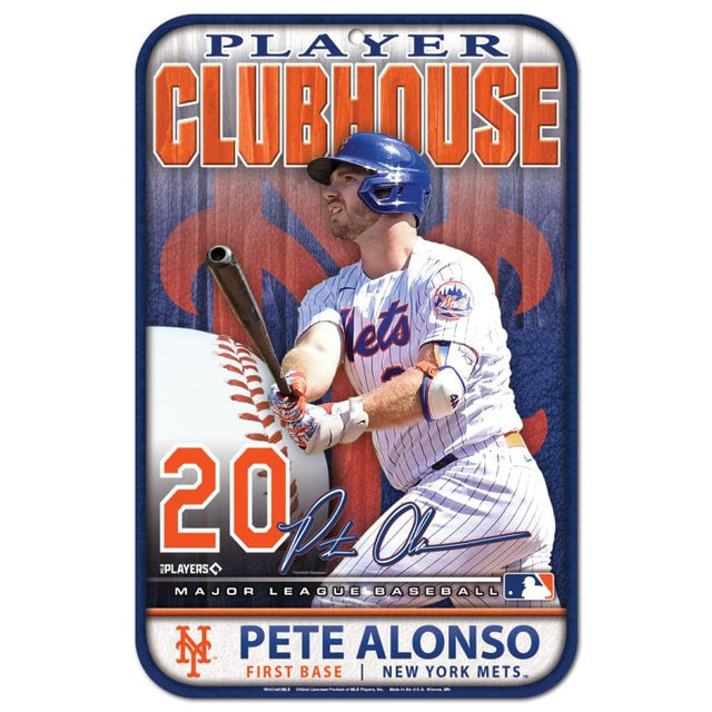 纽约大都会队塑料标牌 11 英寸 x 17 英寸 Pete Alonso