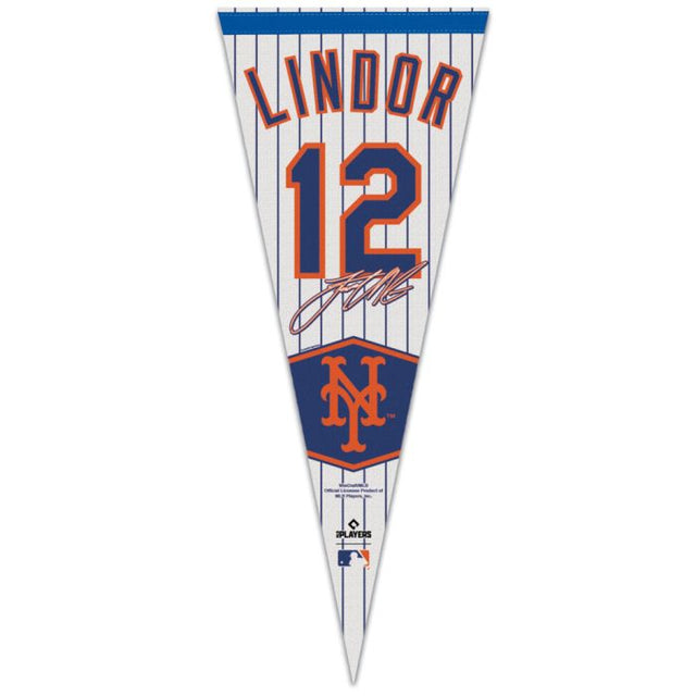 Banderín premium de los Mets de Nueva York de 12" x 30" de Francisco Lindor