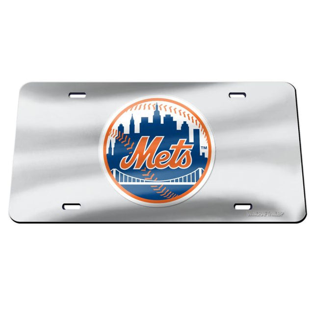 Matrícula especial acrílica color PLATA de los New York Mets