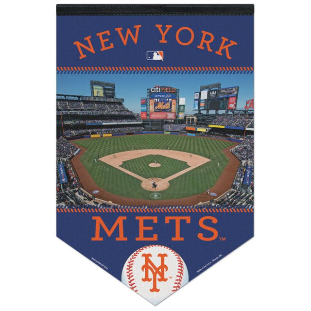 Banner de fieltro premium de los New York Mets/Estadio de 17" x 26"