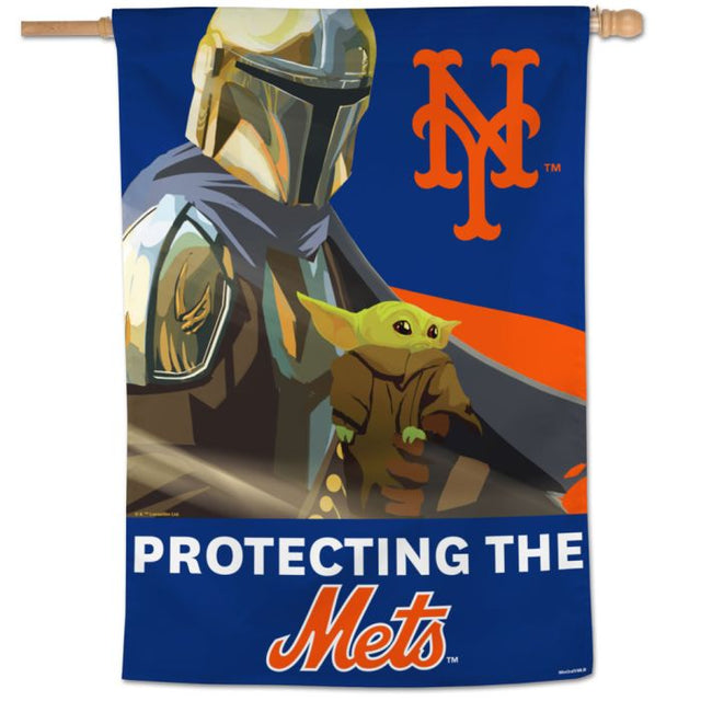 Bandera vertical de los New York Mets/Star Wars Mandalorian de 28" x 40"