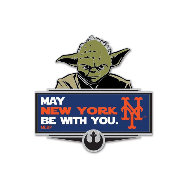 Tarjeta de joyería con pin de colección de Yoda de los New York Mets/Star Wars