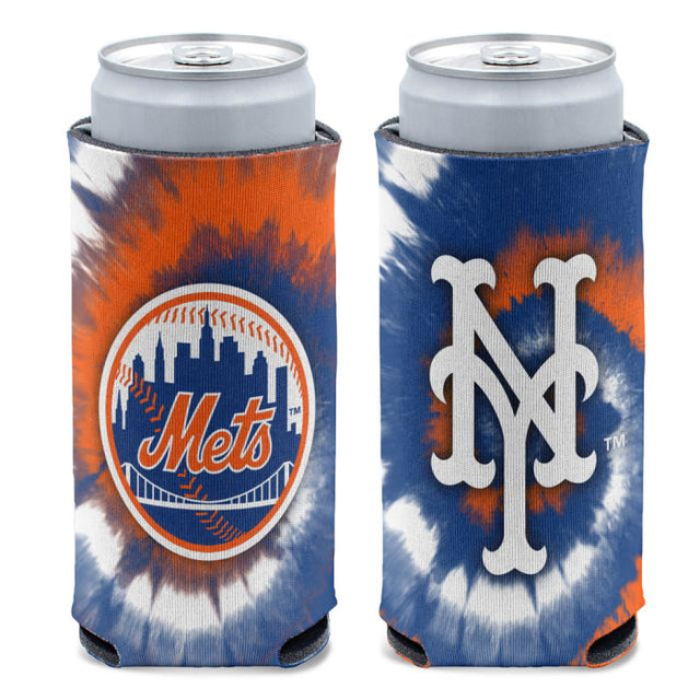 Enfriador de latas delgado de 12 oz con estampado TIE DYE de los New York Mets