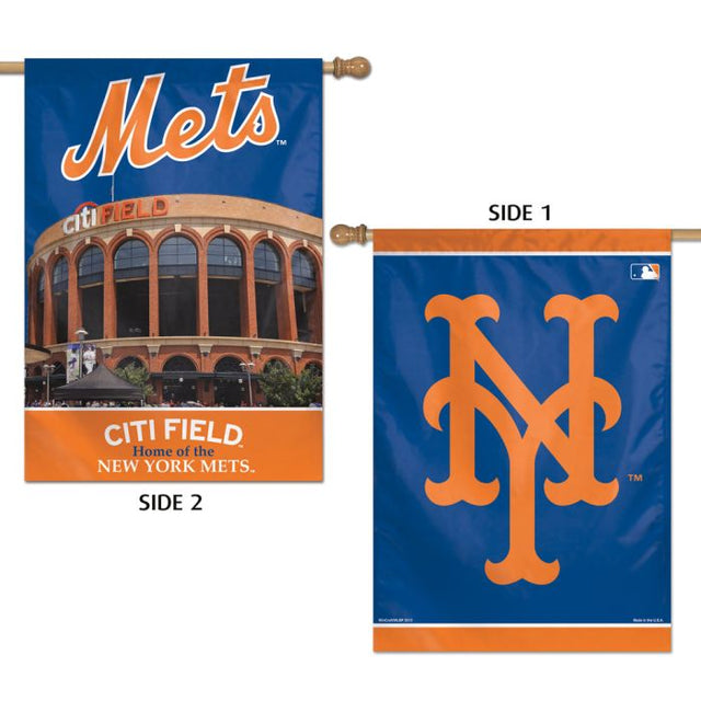 Bandera vertical de los New York Mets de 2 lados, 28" x 40"