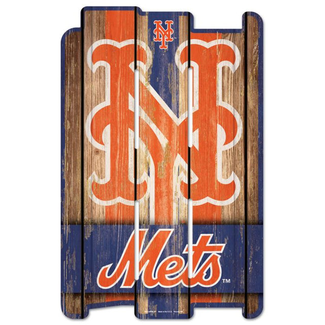 Letrero de madera para cerca de los Mets de Nueva York