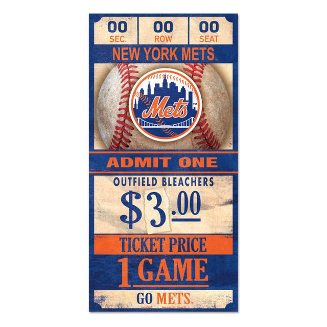 New York Mets Wood Sign 6x12 3/8" thick