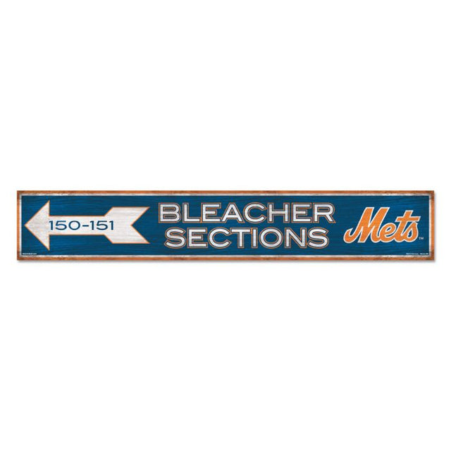 Letrero de madera de los New York Mets de 6" x 36" y 3/8" de grosor