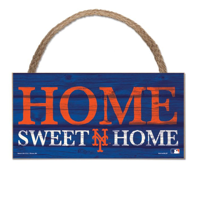 Letrero de madera con cuerda de los New York Mets de 5" x 10"