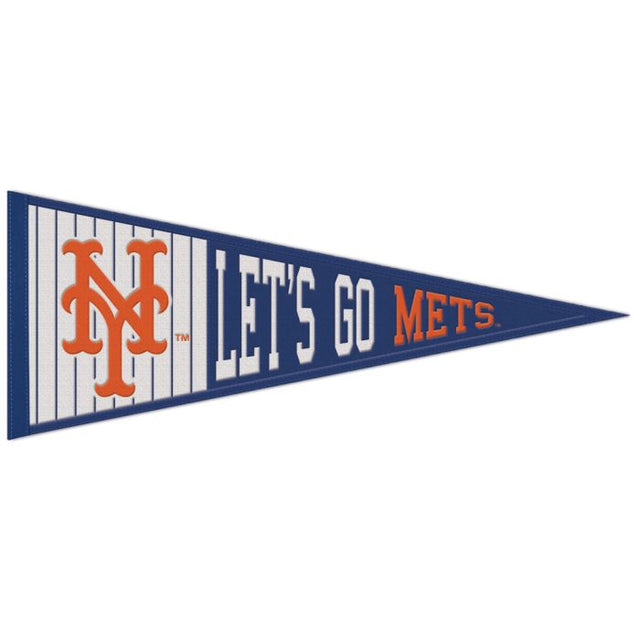 Banderín de lana de los Mets de Nueva York de 13" x 32"