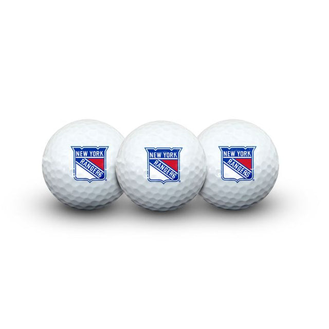 3 pelotas de golf de los New York Rangers en estuche tipo concha