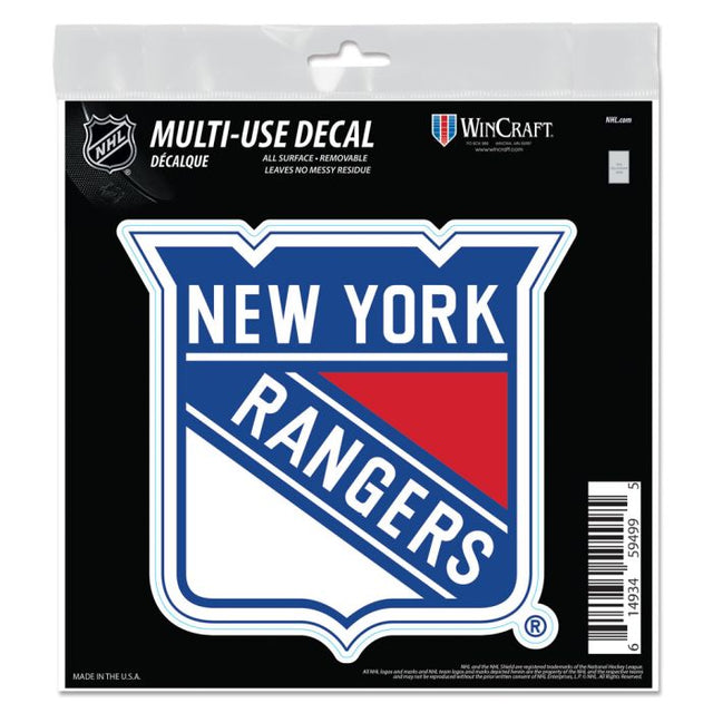 Calcomanía para todas las superficies de los New York Rangers, 6" x 6"