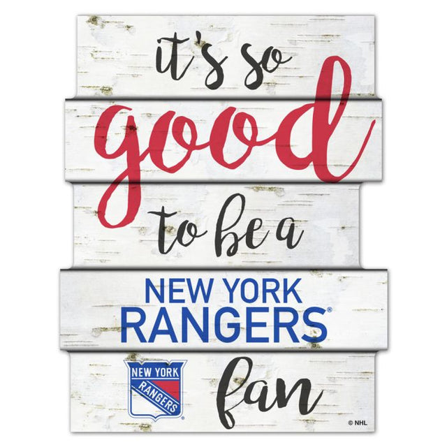 New York Rangers BIRCH Wood Sign 11"X14"