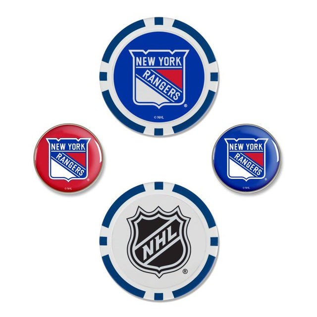 Juego de cuatro marcadores de pelota de los New York Rangers