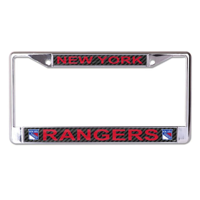 New York Rangers CARBON Lic Plt Frame S/L Printed