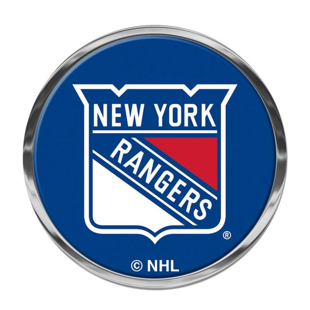 Emblema de metal cromado abovedado de los New York Rangers