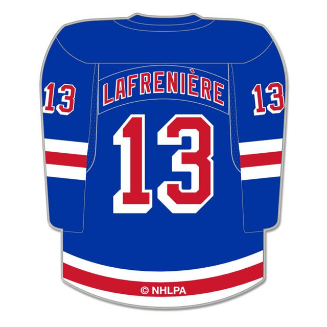 Tarjeta de joyería con pin de colección de los New York Rangers de Alexis Lafreniere