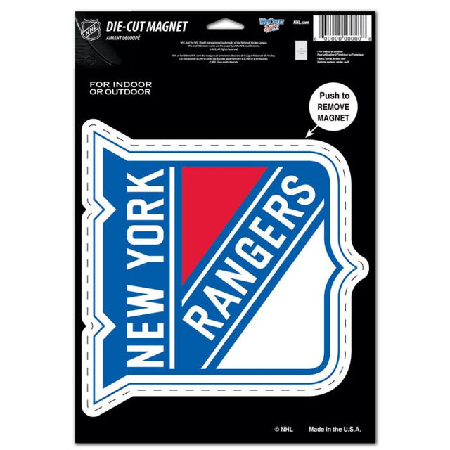 Imán troquelado con el logotipo de los New York Rangers, 6,25" x 9"