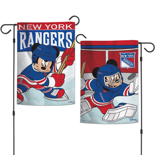 Banderas de jardín de Disney y New York Rangers, de 2 lados, 12,5" x 18"