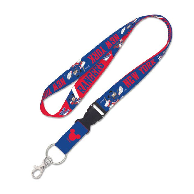 Cordón de los New York Rangers/Disney con hebilla desmontable de 1"