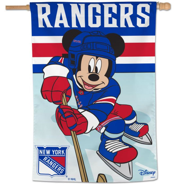 Bandera vertical de los New York Rangers/Disney de 28" x 40"