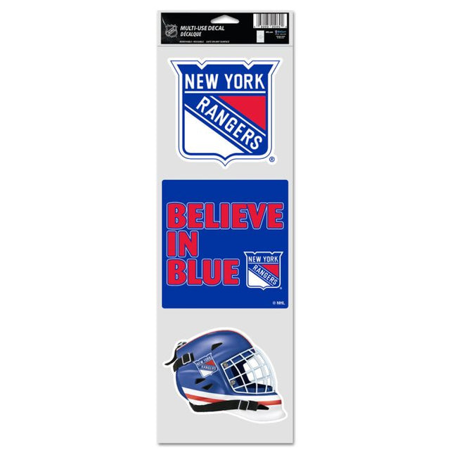 Calcomanías para fanáticos de los New York Rangers de 3,75" x 12"