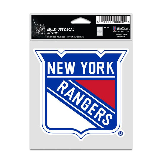 Calcomanías para fanáticos de los New York Rangers de 3,75" x 5"