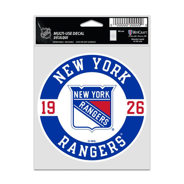 Calcomanías para fanáticos de los New York Rangers de 3,75" x 5"