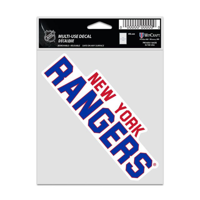 Calcomanías para fanáticos de los New York Rangers de 3,75" x 5"